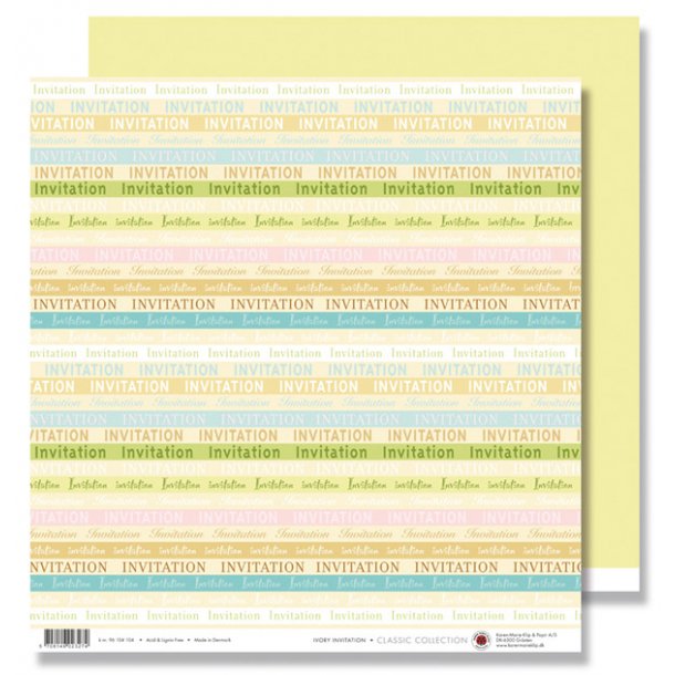 Pastel Tekst Invitation Karton 30 5x30 5 Karen Marie Klip Pastel Tekst Invitation